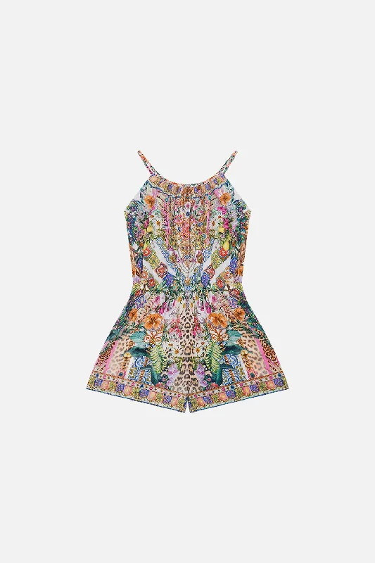 Final Clearance KIDS SHOESTRING STRAP PLAYSUIT 4-10 FLOWERS OF NEPTUNE