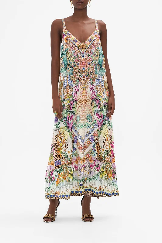 Savings Alert V NECK MIDI SLIP DRESS FLOWERS OF NEPTUNE