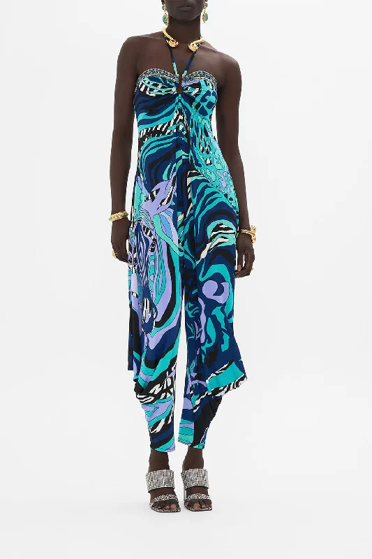 Markdowns DRAPED PANT JUMPSUIT WITH HARDWARE VIVIDLY VENICE