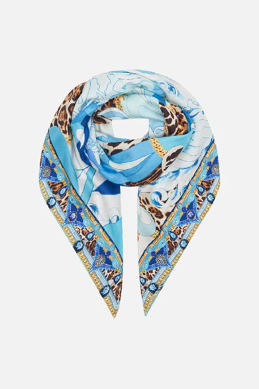 Midnight Madness LARGE SQUARE SCARF SKY CHEETAH