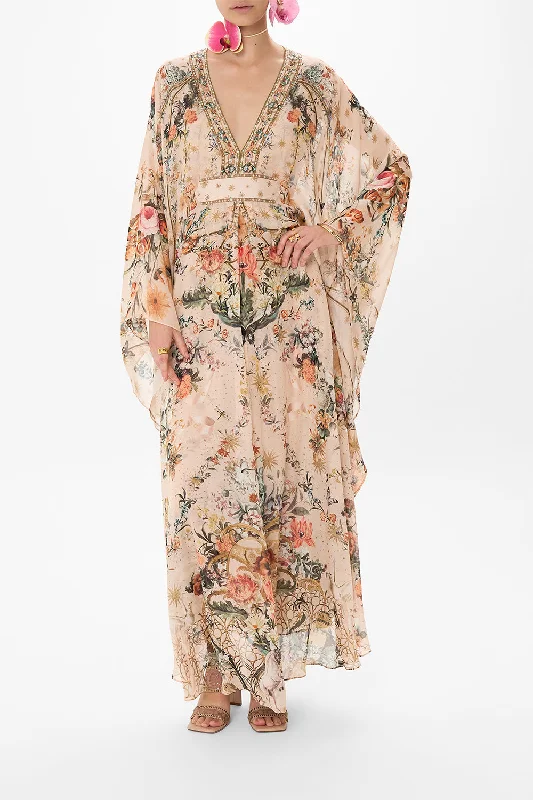 LONG KAFTAN WITH WAIST DETAIL ROSE GARDEN REVOLUTION