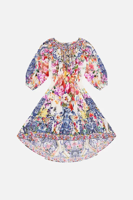 Blowout Deals KIDS HI-LOW BLOUSON SLEEVE DRESS  4-10 DUTCH IS LIFE