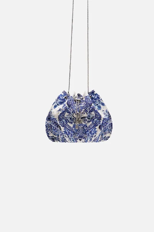Price Rollback DRAWSTRING POUCH WITH CHAIN STRAP GLAZE AND GRAZE