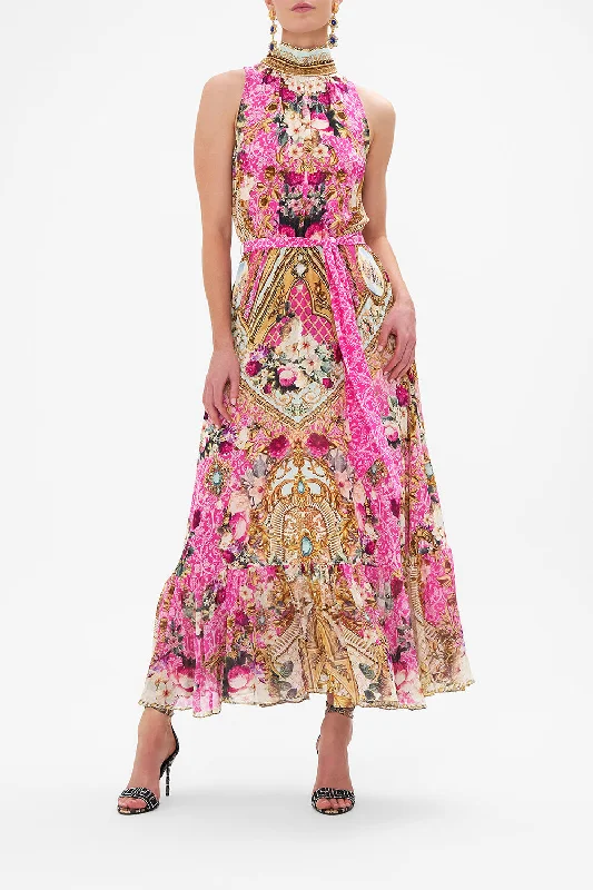 Limited Availability NECKTIE DRESS WITH ELASTICATED WAIST CALL OF THE CANAL