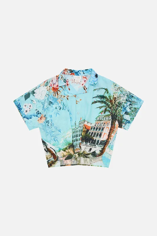 Don’t Miss Out KIDS CROP TIE FRONT SHIRT 12-14 FROM SORRENTO WITH LOVE