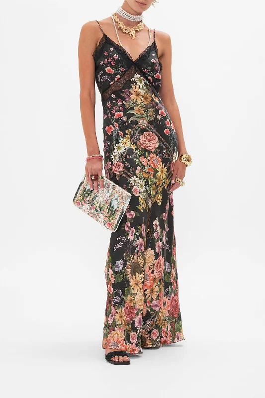 Reduced Prices V NECK FULL LENGTH BIAS SLIP DRESS LETTERS FROM A VINEYARD