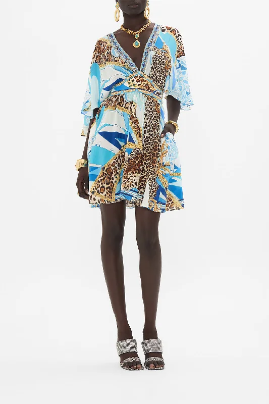 Special Discount SHORT WAISTED DRESS SKY CHEETAH