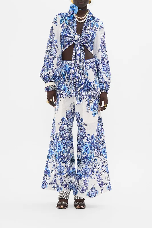 Super Bargain CROPPED WRAP SHIRT WITH BORDERIE YOKE GLAZE AND GRAZE