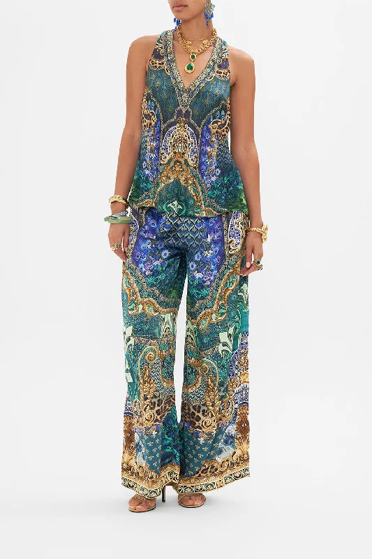 Don't Wait V NECK TOP WITH KNOT BACK FAN DANCE