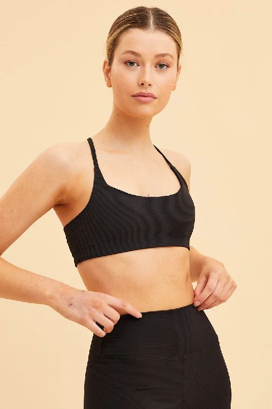 Referral Discount Black Crop Top Active Rib