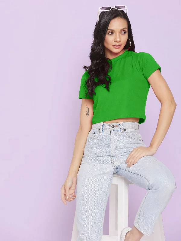 Huge Discounts Solid Cotton Stretchable Crop Top