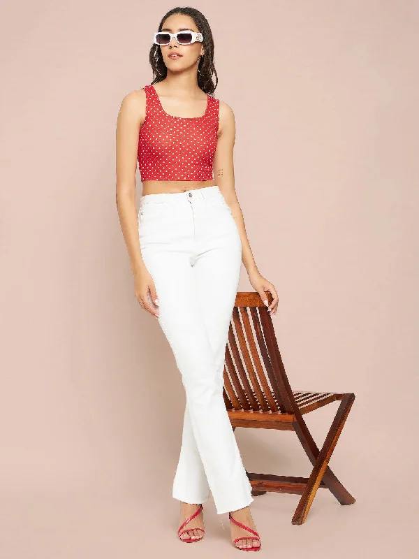 Buy Now Cotton Stretchable Basic Round Neck Crop Top