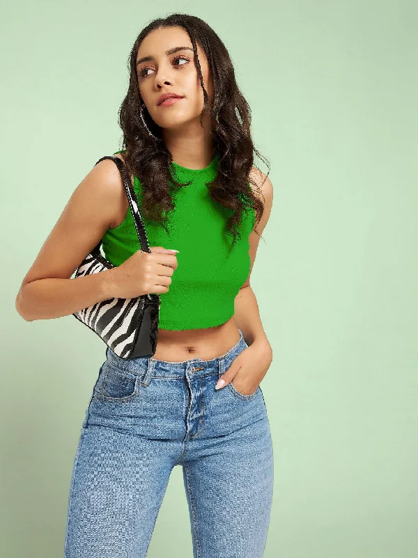 The Best Prices Cotton Stretchable High Neck Crop Top
