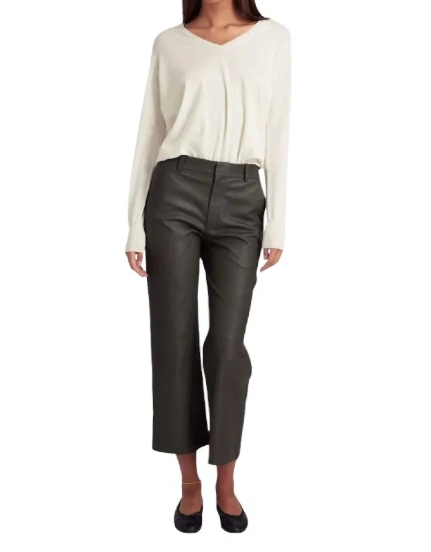 Warehouse Sale Cropped Baggy Lowrise Trousers In Cactus