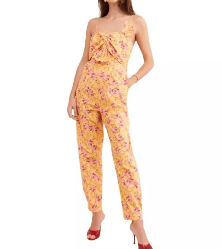 Floral Jumpsuit In Yellow