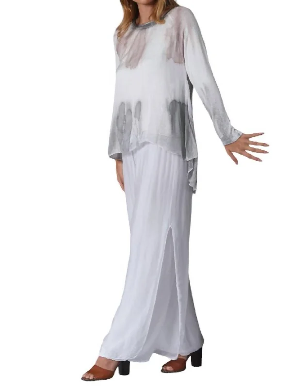 Steals and Deals Free Silk Pants In White