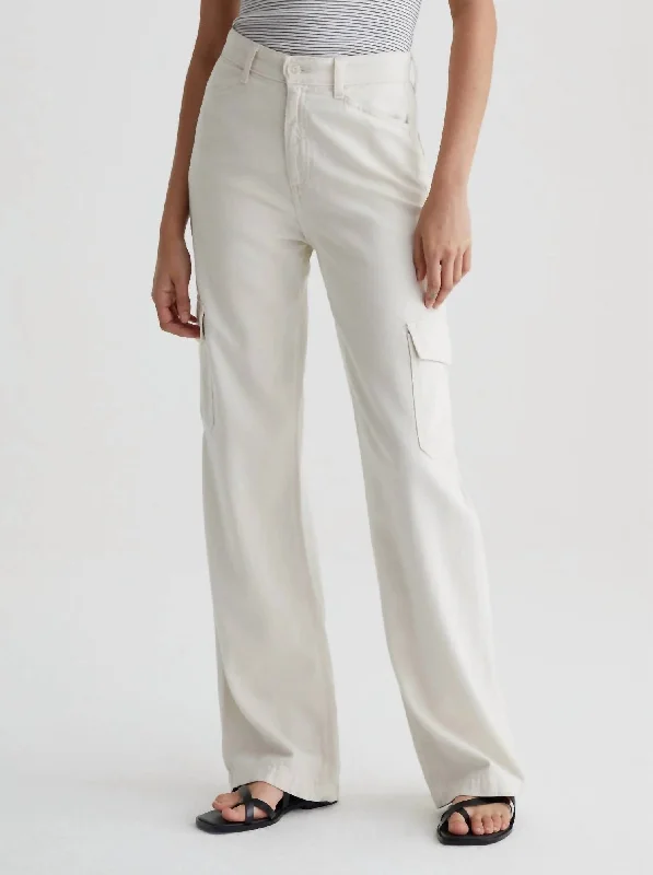 Deal of the Day Gatina Wide Leg Cargo Jeans In Opal Stone