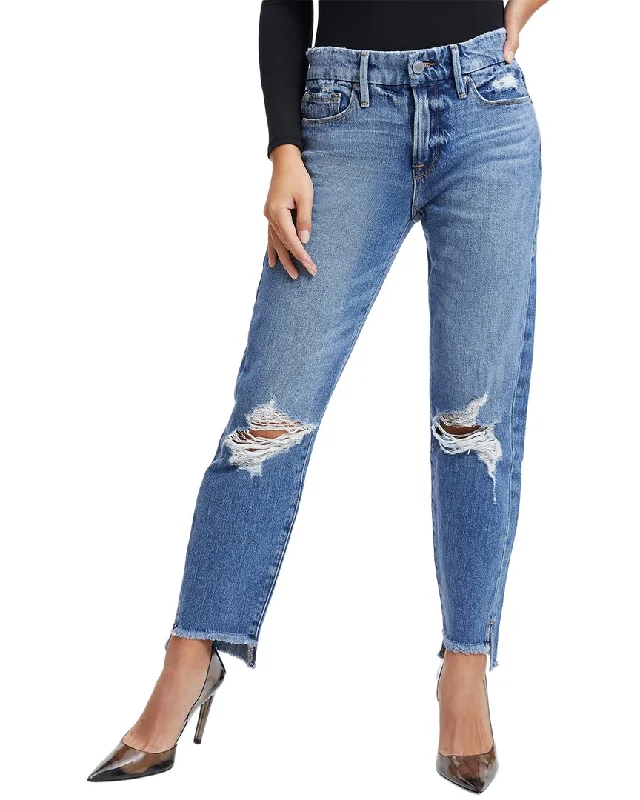 Super Sale GOOD AMERICAN Good Girlfriend Blue Mid-Rise Jean