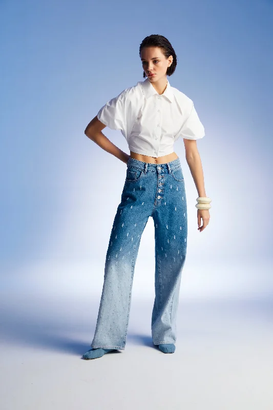 Quick Sale Gradient Wide Leg Jean Pants