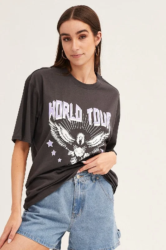 Price Blitz Grey T Shirt Short Sleeve Crew Neck