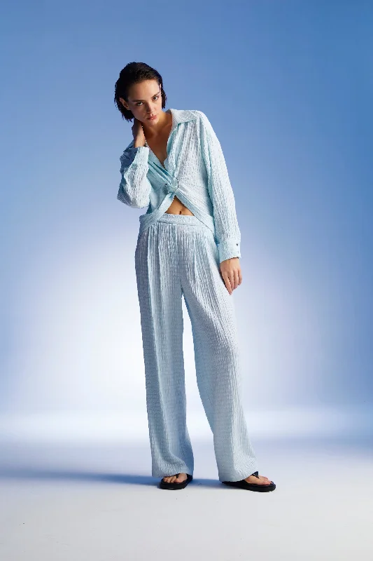 Discount Deals High Waist Textured Pants