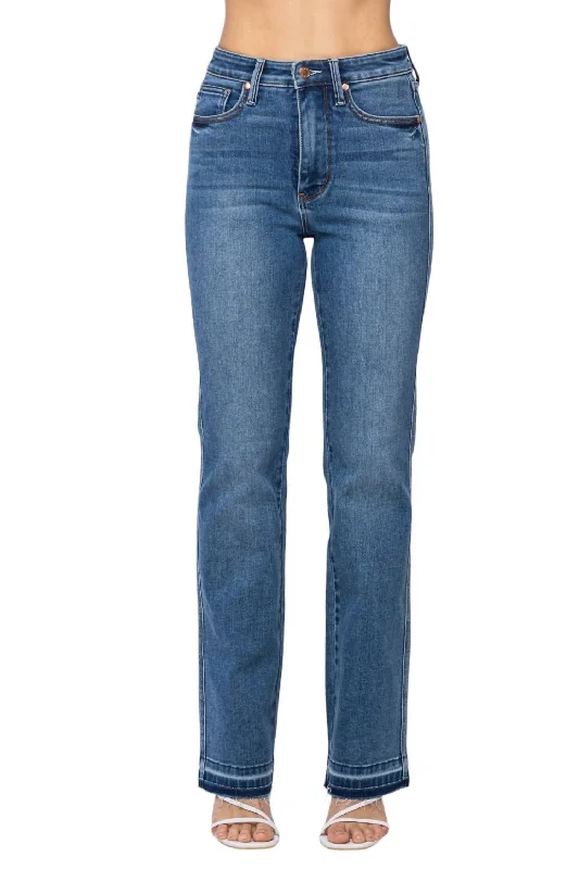 Blowout Sale High Waist Tummy Control Slim Bootcut Jean In Blue