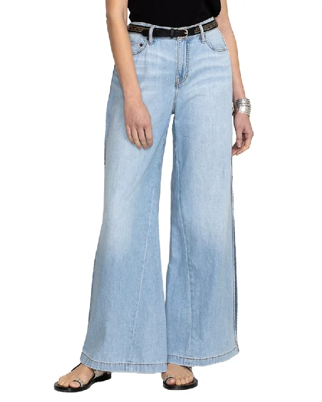 One-DAY Sale Johnny Was Melanie Blanket Stitch Wide Leg Jean
