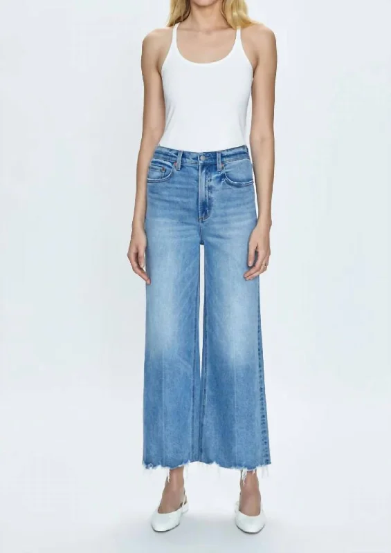 Act Fast Lana High Rise Ultra Wide Leg Denim Jeans In Villa