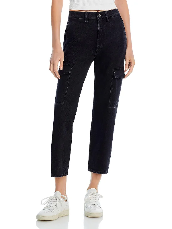 Limited Time Logan Womens High Rise Distressed Cargo Jeans