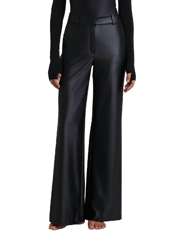 Act Now Matte Metallic Wide Leg Trouser In Oxide
