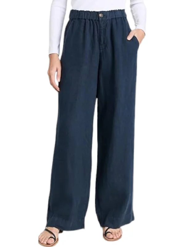 Exclusive Preview Monterey Linen Pants In After Midnight
