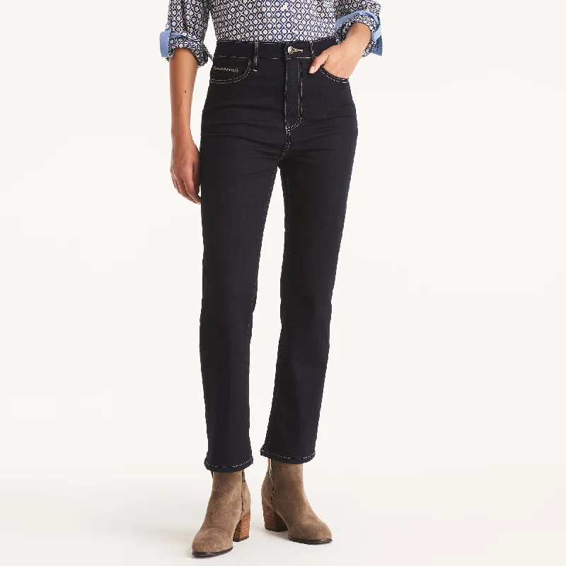 Flash Deals Nautica Womens High-Rise Straight Denim
