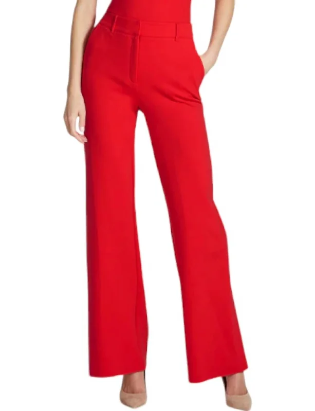 Bargain Blast Neoprene Ceo Wide Leg Trouser Pants In Scarlet