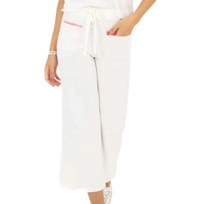 Limited Time Offer New Barb Lounge Cropped Pant In White