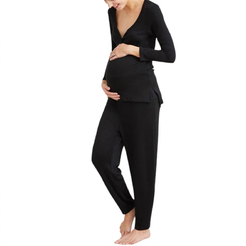 Price Cut Over Under Lounge Pants In Black