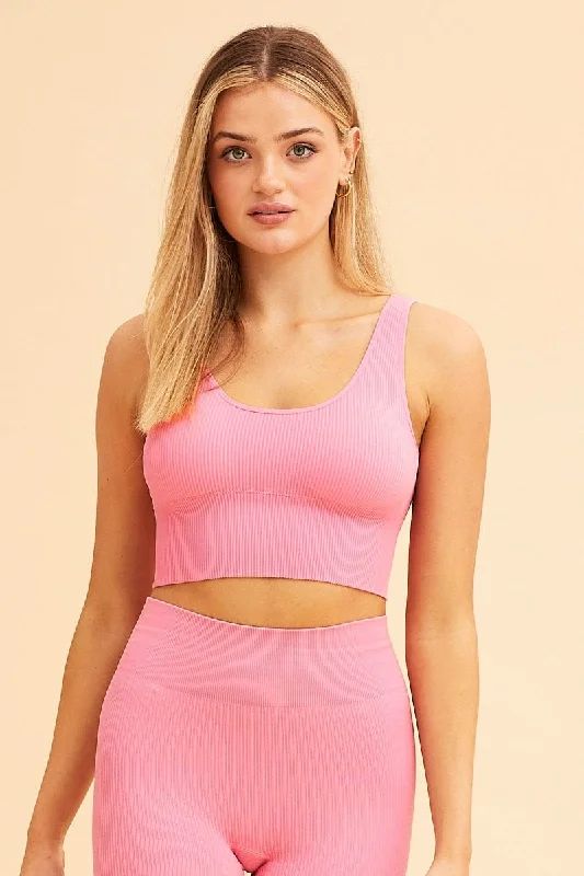 Instant Discount Pink Nico Seamless Crop Top