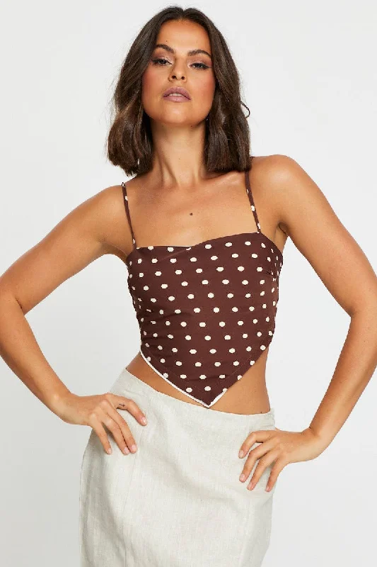 Online Exclusive Polka Dot Scarf Top