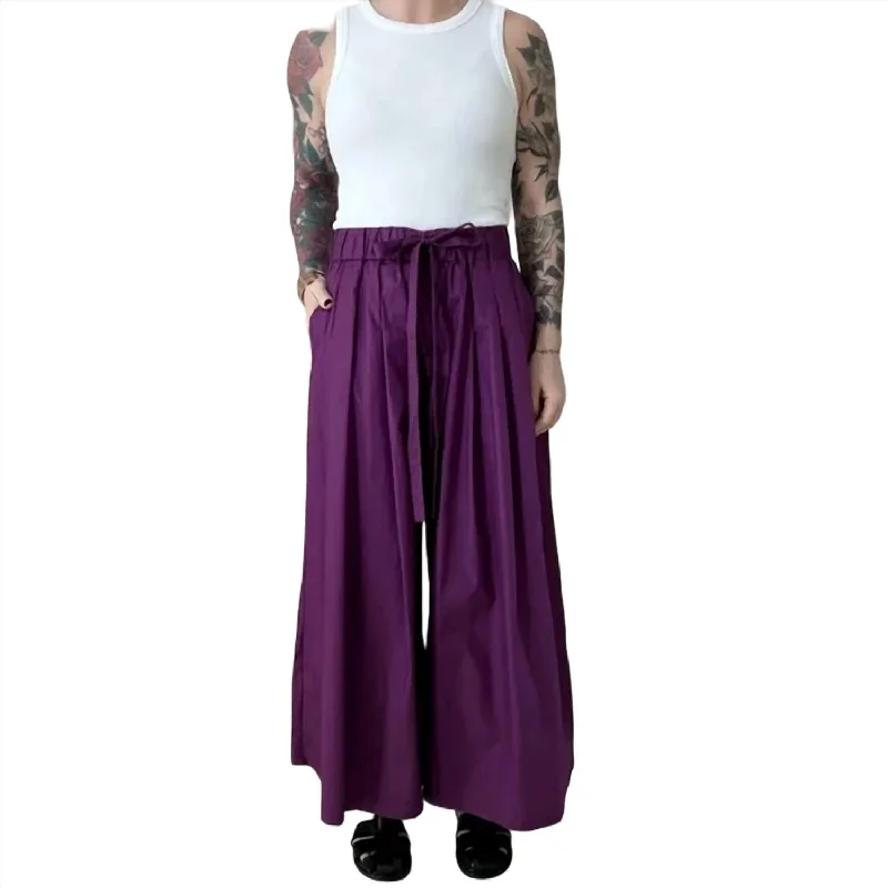 Limited Quantity Poplin Wide-Leg Pant In Violet Multi
