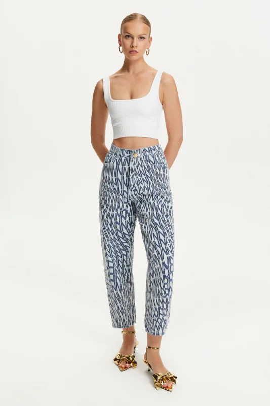 Final Markdown Printed Mom Jeans
