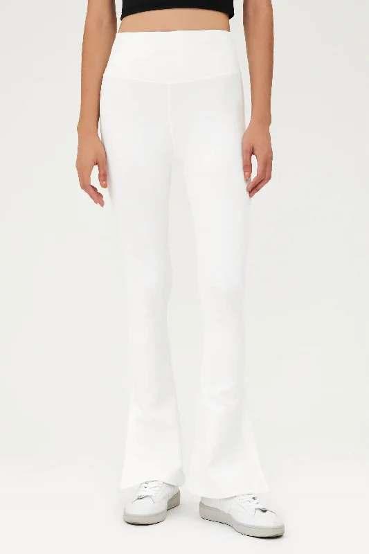 Raquel High Waist Flare Pant In White