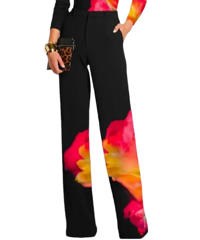 Daily Deals Scarlett High Waisted Color Printed Pants In Black