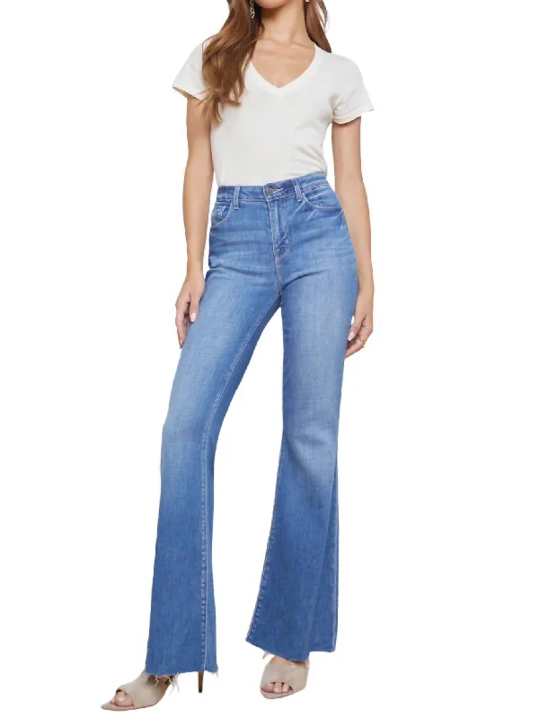 Factory Direct Sale Sera Sneaker Flare Jeans In Bordello