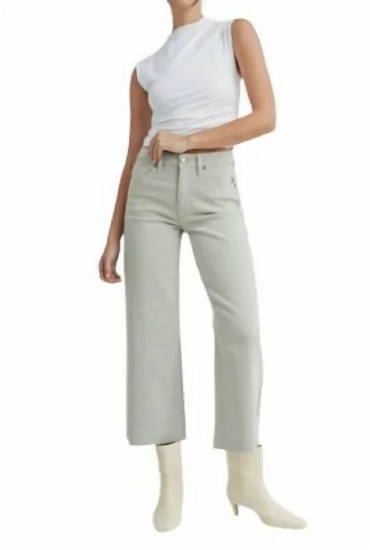 Can't Be Beat Slim Wide Leg Pants In Olive