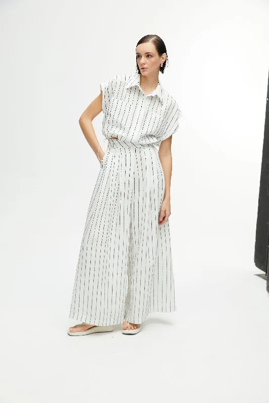 Markdowns Striped Wide Leg Pants
