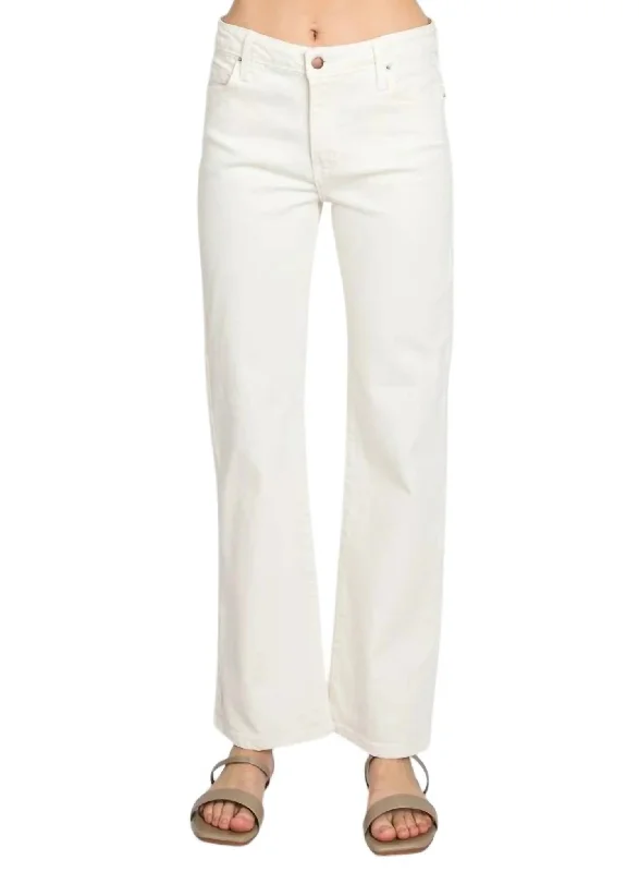 Seasonal Clearance Venice Mid Rise Straight Jeans In Creamy White