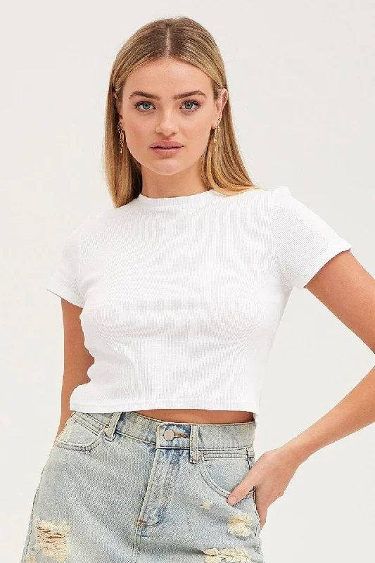 Don't Wait White T Shirt Short Sleeve Crew Neck
