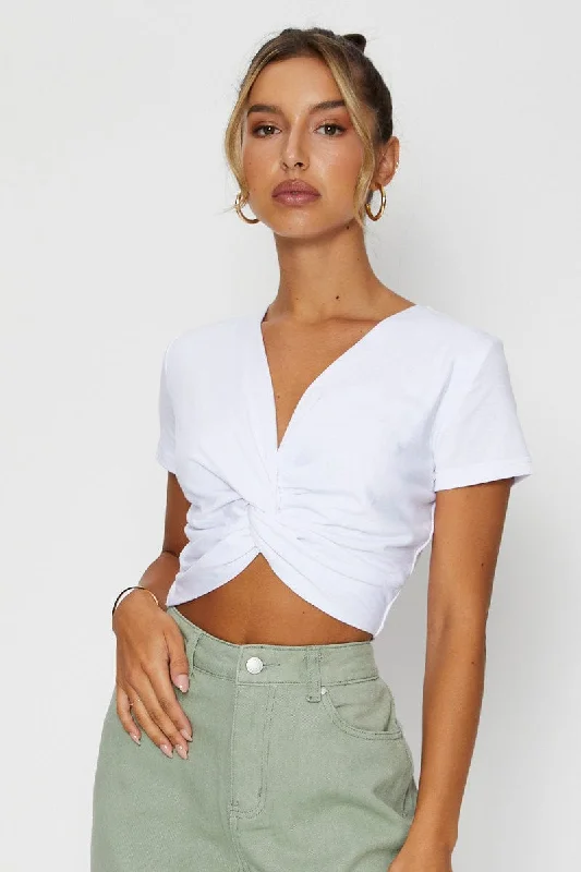 Limited Availability White Twist Front