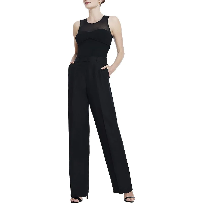 Extra Savings Womens Linen Blend Solid Straight Leg Pants