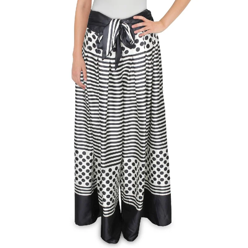 Fantastic Deals Womens Striped Tie Belt Wide Leg Pants