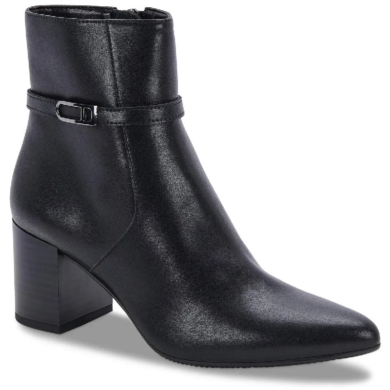 Bonus Savings Aqua College Womens Tatum Leather Pointed Toe Booties